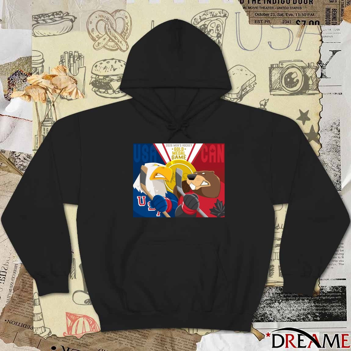 2026 Men’s Hockey Gold Medal Game USA Team Big Game Energy Mascot Poster t-shirt