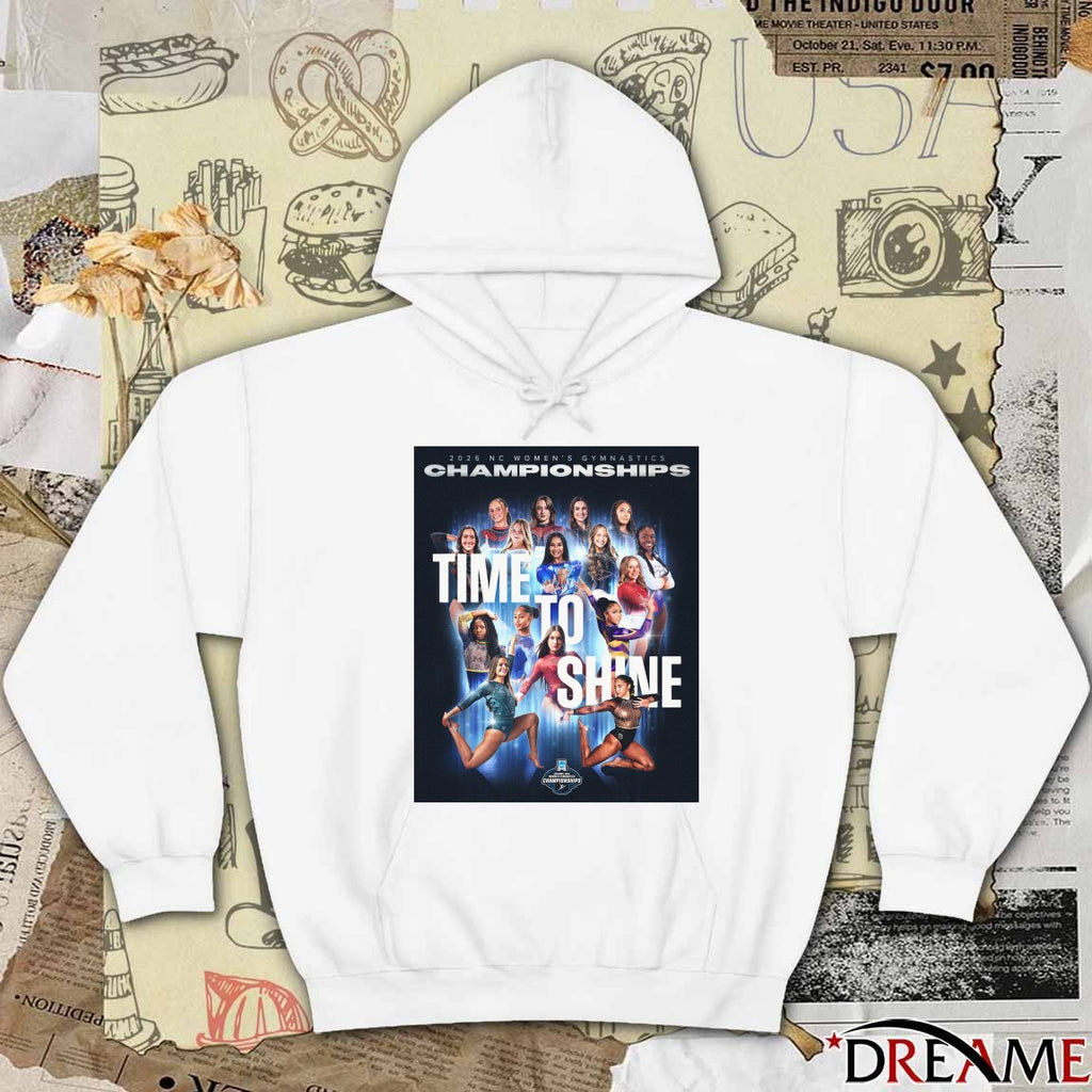 2026 NC Women’s Gymnastics Championships Time To Shine Poster t-shirt