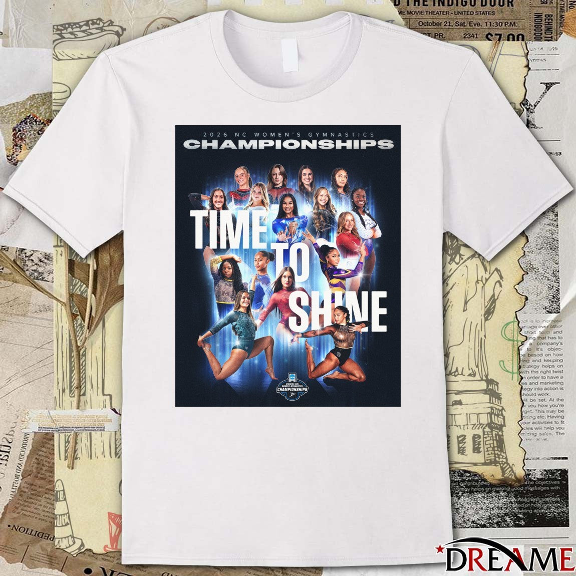 2026 NC Women’s Gymnastics Championships Time To Shine Poster t-shirt