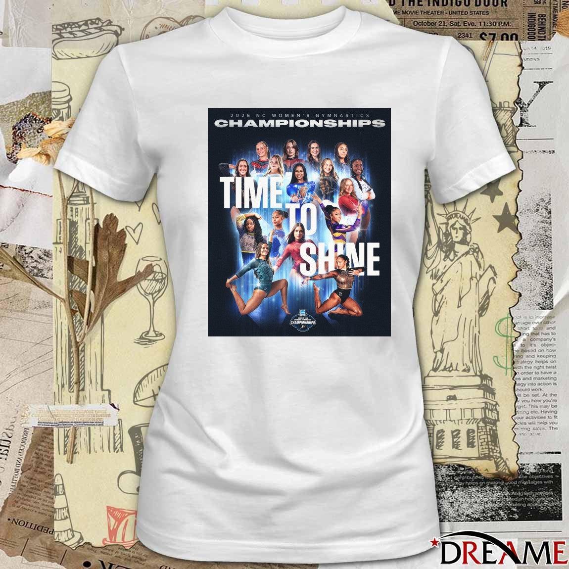 2026 NC Women’s Gymnastics Championships Time To Shine Poster t-shirt