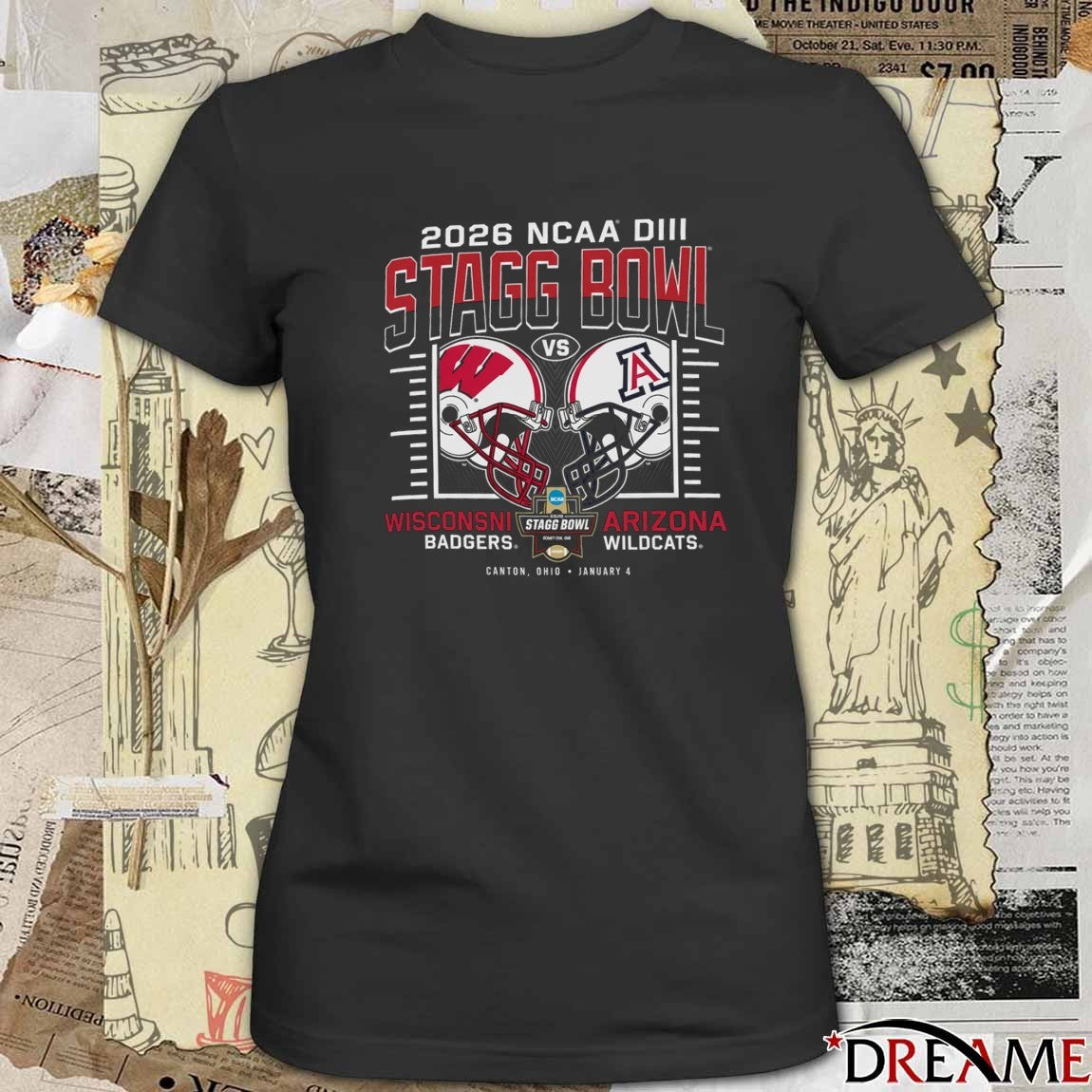 2026 NCAA DII Stagg Bowl Canton Ohio Wisconsin Badgers vs Arizona Wildcats January 4 Helmets t-shirt