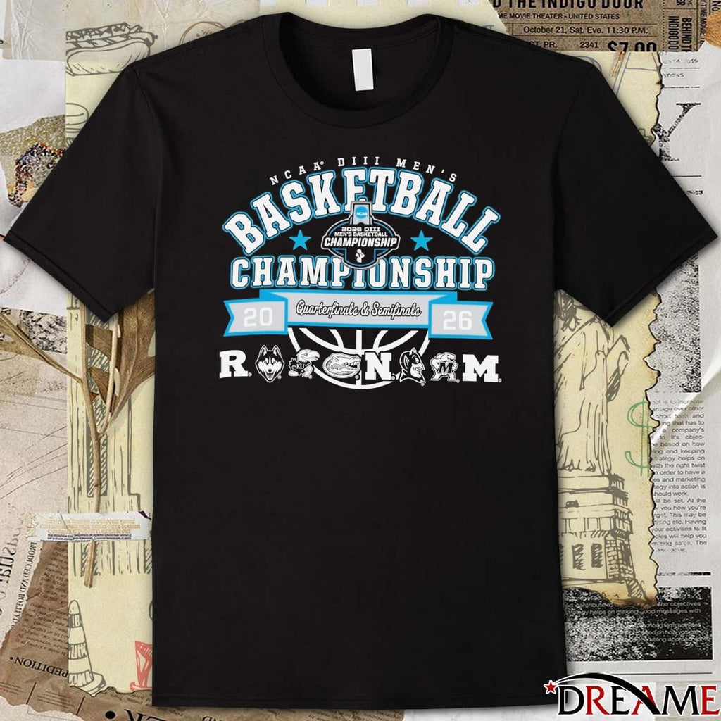2026 NCAA Division III Men’s Basketball Championship Quarterfinals and Semifinals All Team Logos t-shirt