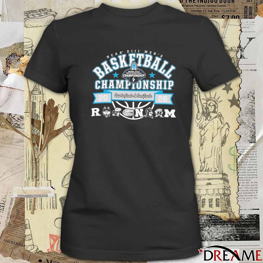 2026 NCAA Division III Men’s Basketball Championship Quarterfinals and Semifinals All Team Logos t-shirt