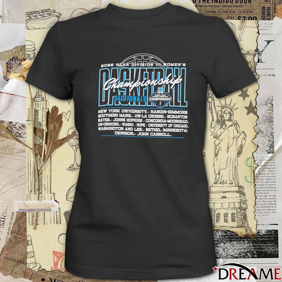 2026 NCAA Division III Women’s Basketball Sectional Championships All Names Team t-shirt