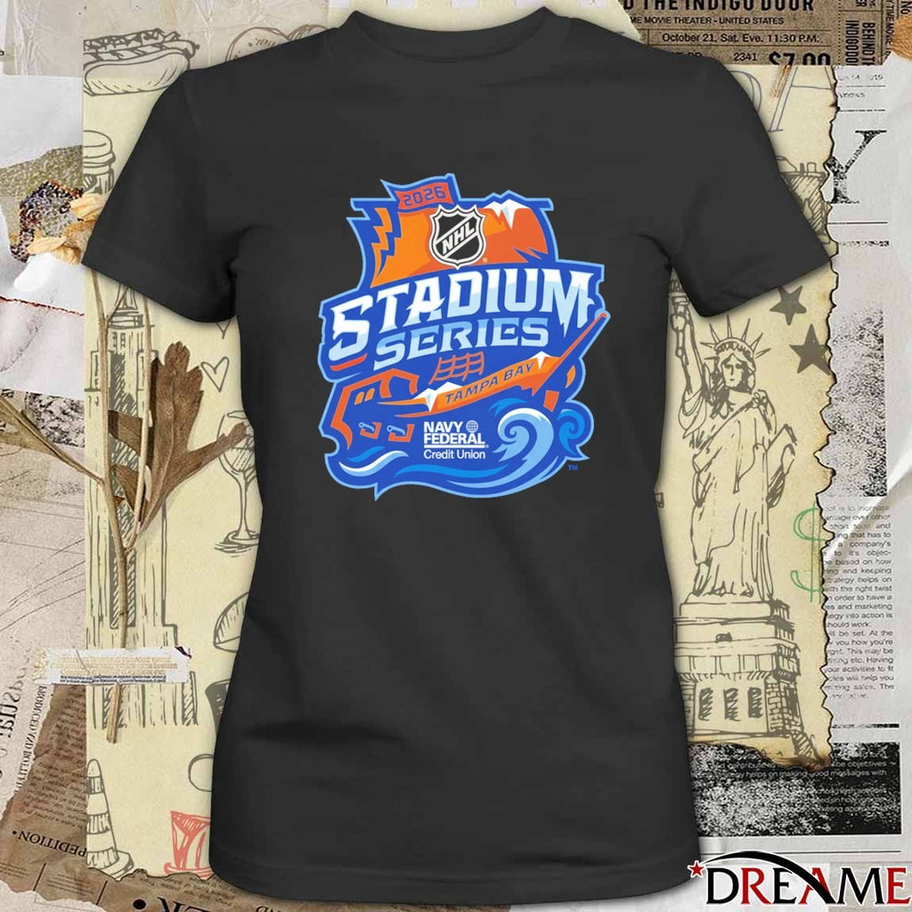 2026 NHL Stadium Series Tampa Bay Navy Federal Credit Union Logo t-shirt