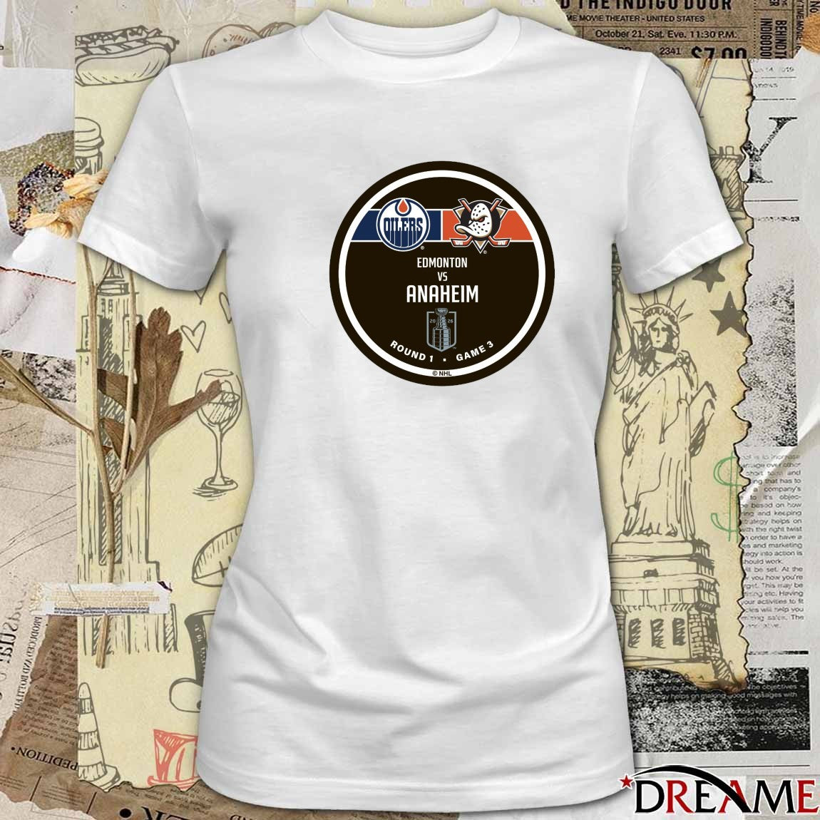 2026 NHL Stanley Cup 2026 Round 1 Game 3 Edmonton vs Anaheim Ducks t-shirt