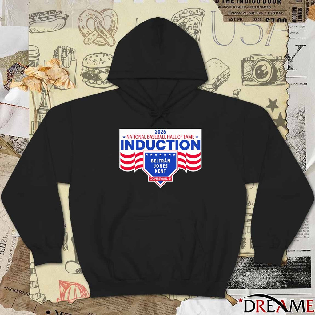 2026 National Baseball Hall of Fame Induction Beltran Jones Kent Cooperstown NY Logo t-shirt