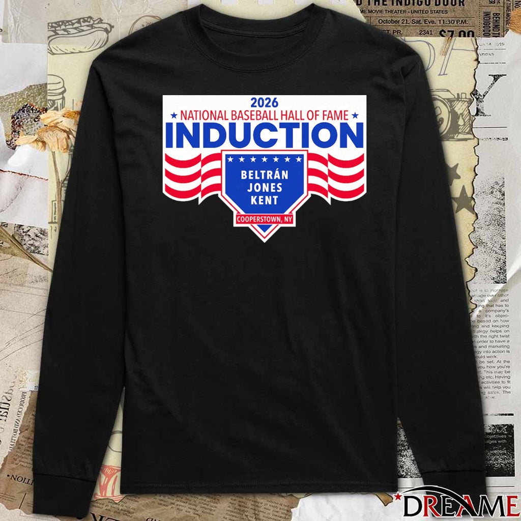 2026 National Baseball Hall of Fame Induction Beltran Jones Kent Cooperstown NY Logo t-shirt