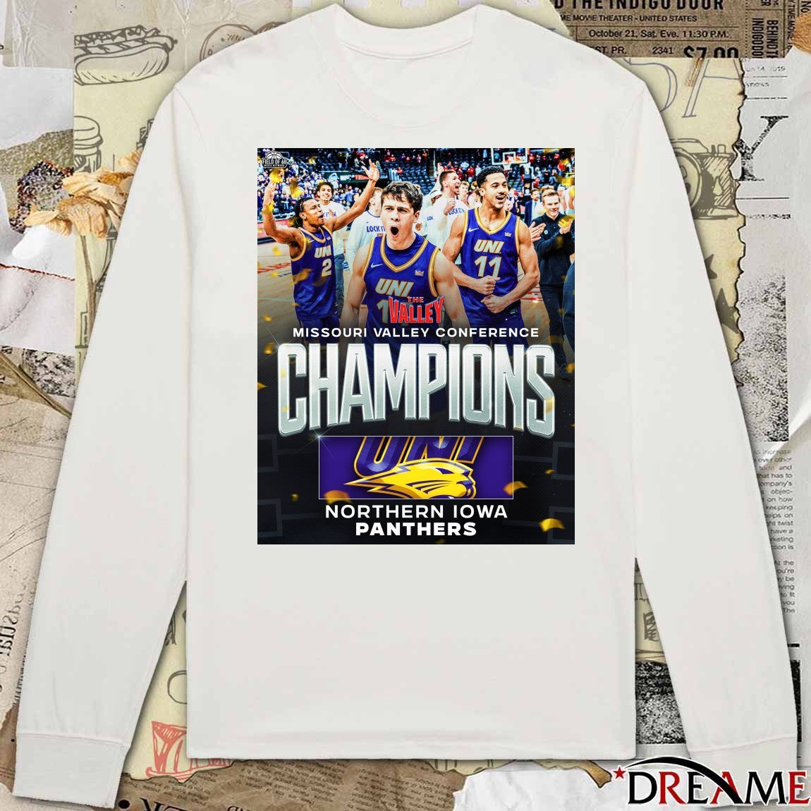 2026 Northern Iowa Panthers Basketball Champions Missouri Valley Conference Poster t-shirt