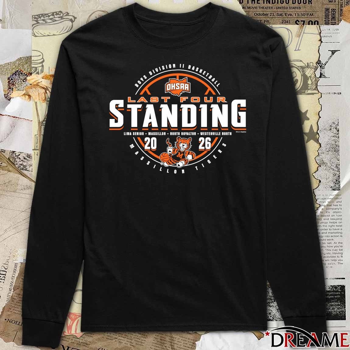 2026 OHSAA Boys Basketball D2 Last Four Standing Massillon Tigers t-shirt