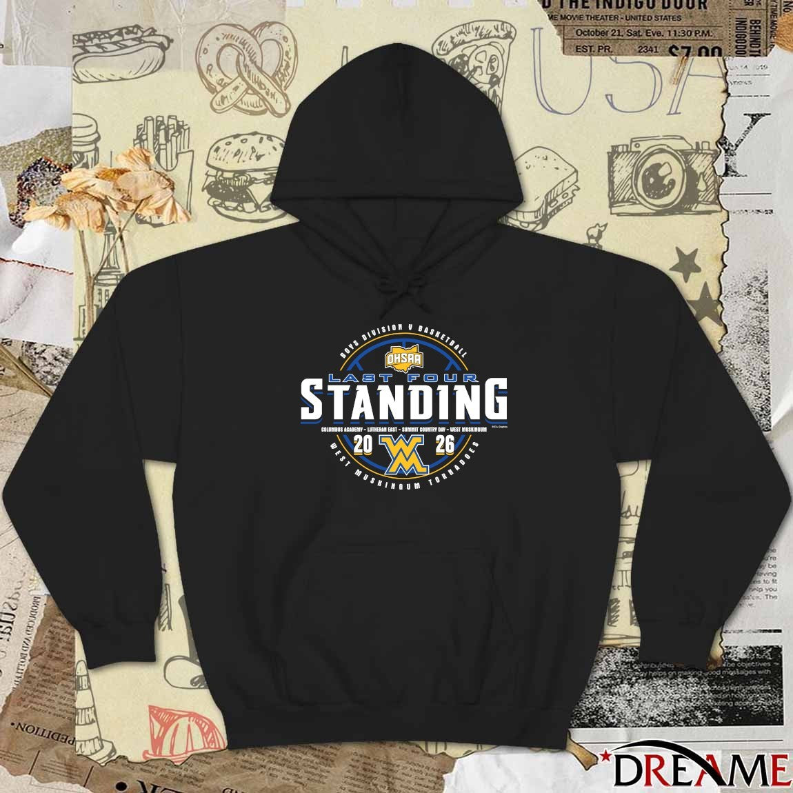 2026 OHSAA Boys Basketball D5 Last Four Standing West Muskingum Tornadoes t-shirt