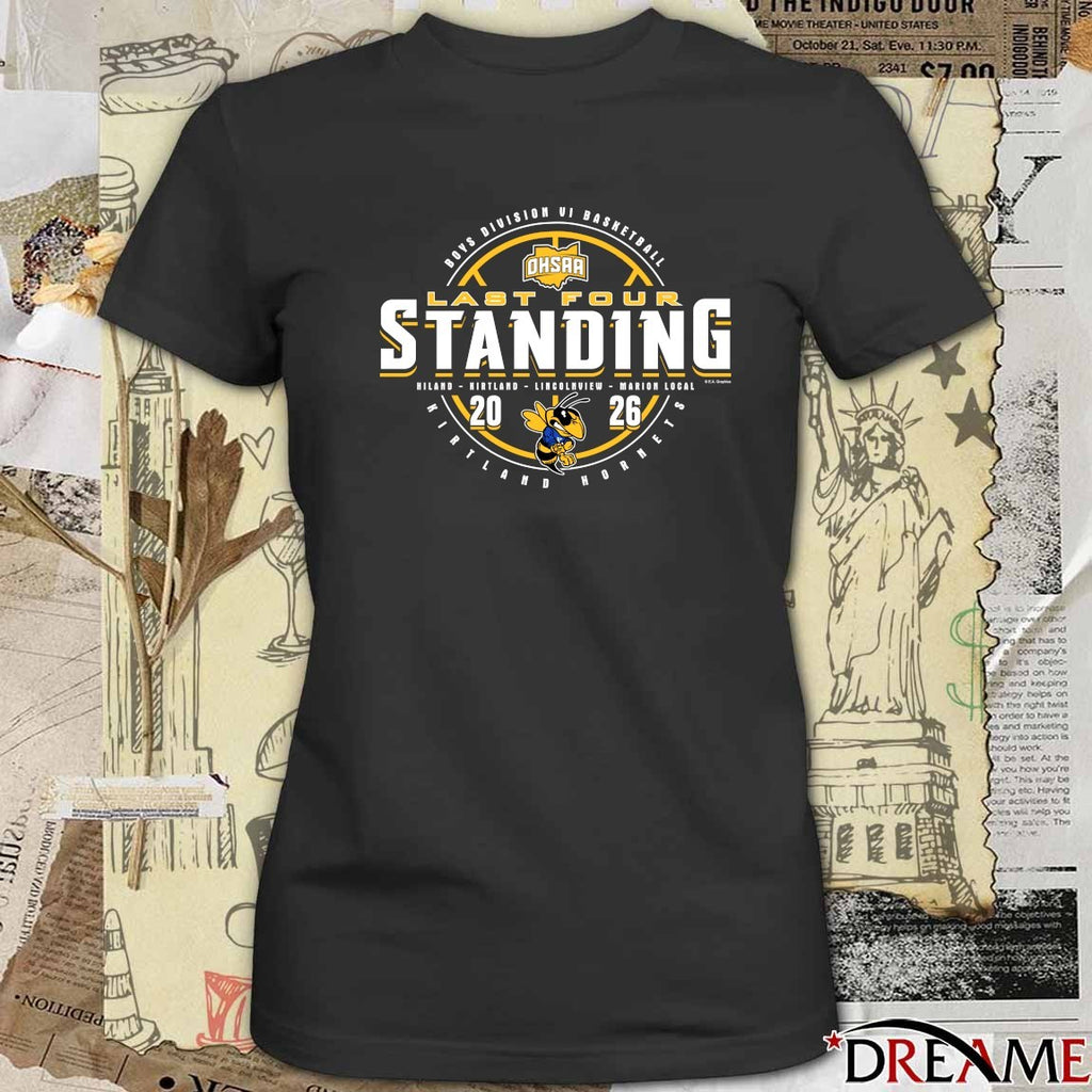 2026 OHSAA Boys Basketball D6 Last Four Standing Kirtland Hornets t-shirt