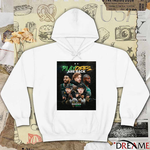 2026 Playoffs Aer Back at TD Garden Boston Celtics and Boston Bruins Poster t-shirt