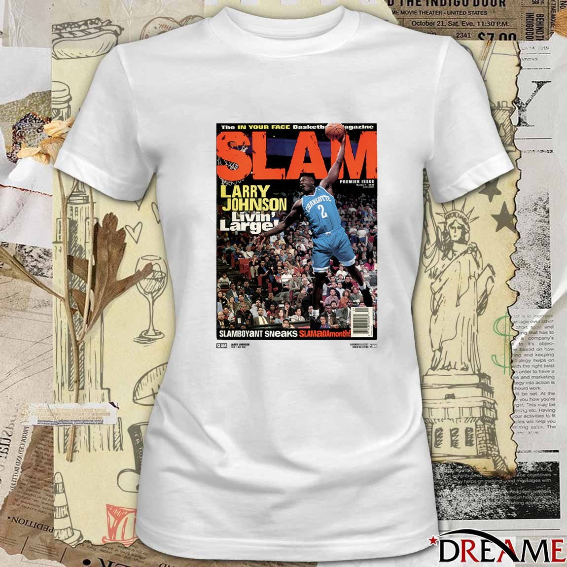 2026 SLAM Cover Larry Johnson The In Your Face Basketball Magazine Livin’ Large t-shirt