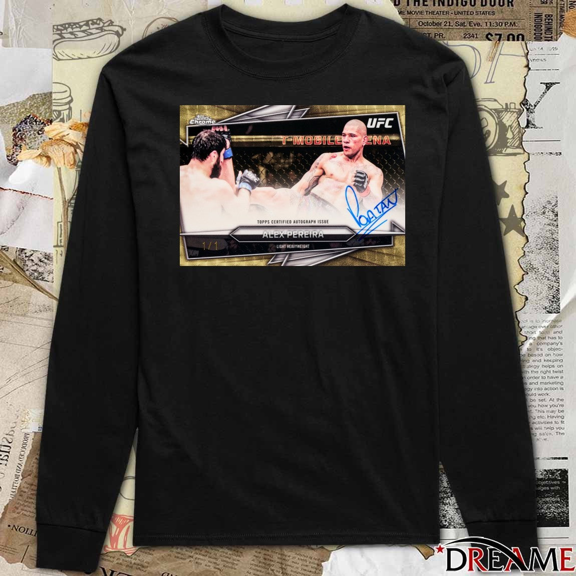 2026 Topps UFC Certified Autograph Issue Alex Pereira Light Heavyweight Signature t-shirt