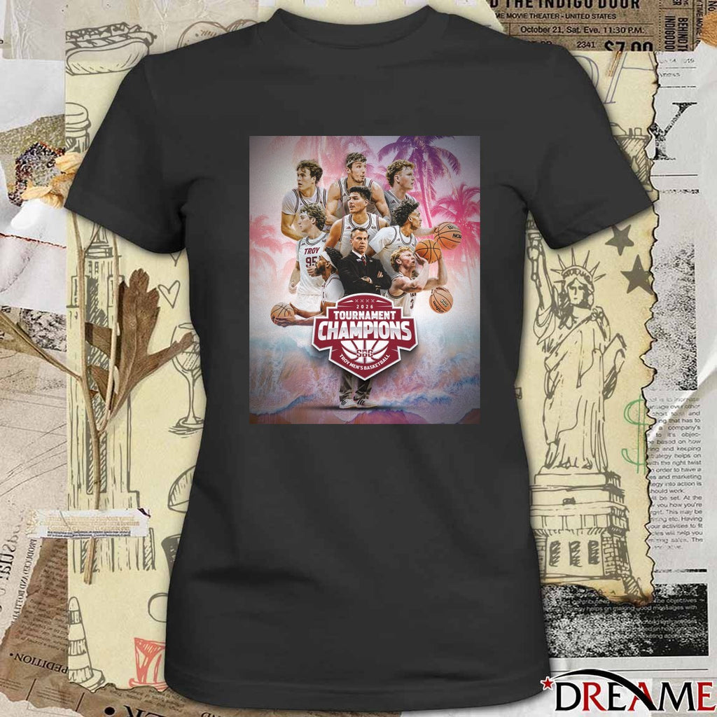 2026 Tournament Champions Troy Trojans Men’s Basketball Poster t-shirt