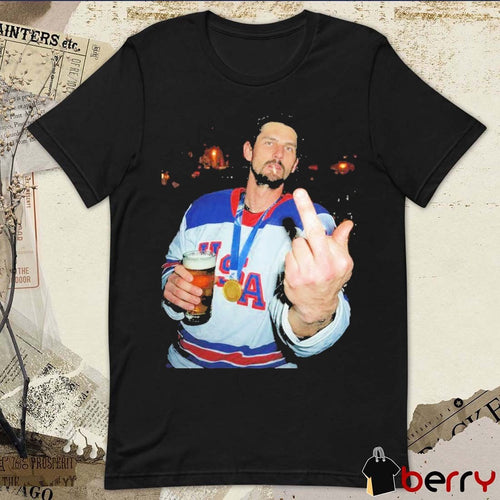 2026 USA Hockey Connor Hellebuyck Champion Middle Finger t-shirt