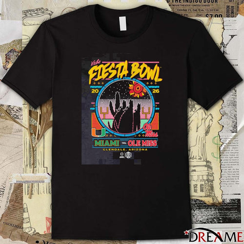 2026 Vrbo Fiesta Bowl Miami Vs Ole Miss Matchup CFP Semifinal Neon Nightfall Glendale AZ t-shirt