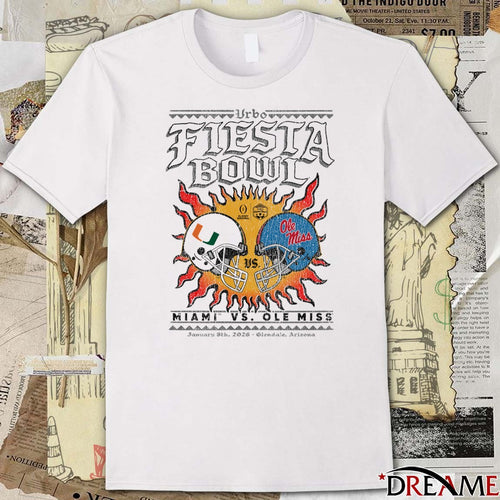 2026 Vrbo Fiesta Bowl Miami Vs Ole Miss Matchup CFP Semifinal Solar Standoff Glendale AZ t-shirt