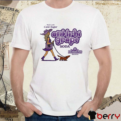 3 Dachshunds Brewing Ankle-Hi Grape Soda Made With Cane Sugar t-shirt