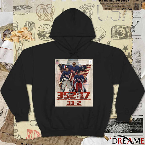 352 Minutes And 17 Seconds Longest Shutout Streak In Olympic Ice Hockey History 33-2 Goal Differential Through Seven Games t-shirt