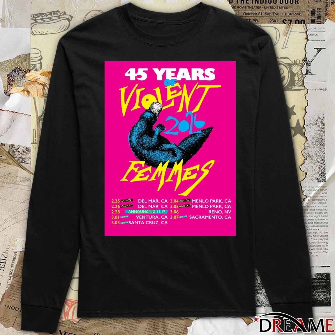 45 Years of Violent Femmes California Nevada February and March 2026 Poster t-shirt