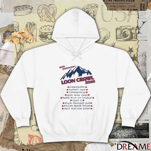 60th Anniversary Loon Crawl 2026 Cornerside Summit Cafe Timbertown t-shirt