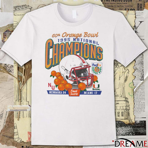 60th Orange Bowl 1995 National Champions Nebraska Vs Miami Final Score 24 – 17 t-shirt