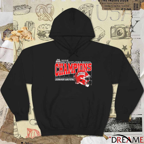 68 Ventures Bowl 2025 Champions Louisiana Ragin’ Cajuns Football Helmet Hancock Whitney Stadium In Mobile Alabama December 17th 2025 t-shirt