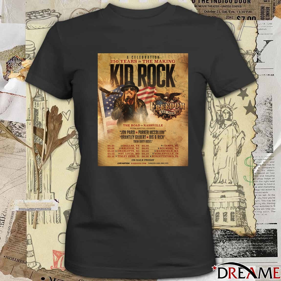 A Celebration 250 Years In The Making Kid Rock The Road To Nashville May 01 – 16 2026 Poster t-shirt