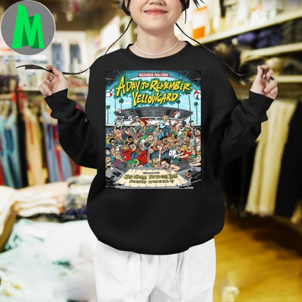 A Day To Remember Yellowcard Maximum Fun Tour 2025 Concert Schedule Fan T-Shirt