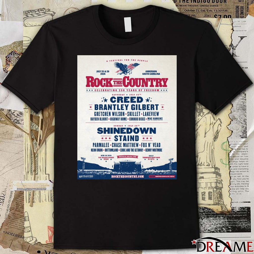 A Festival For The People Rock The Country Celebrating 250 Years Of Freedom Poster t-shirt