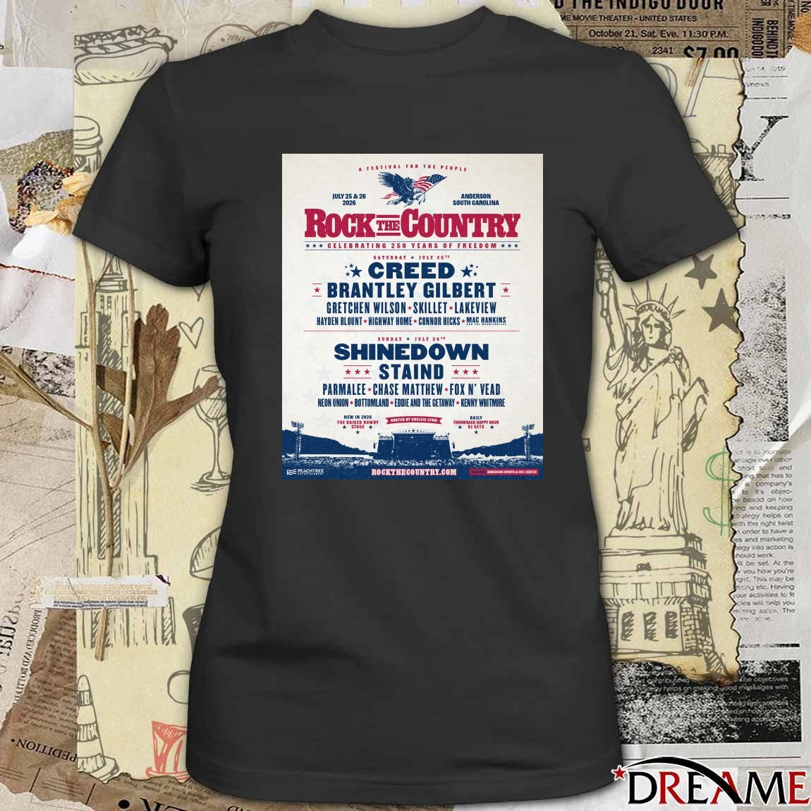 A Festival For The People Rock The Country Celebrating 250 Years Of Freedom Poster t-shirt