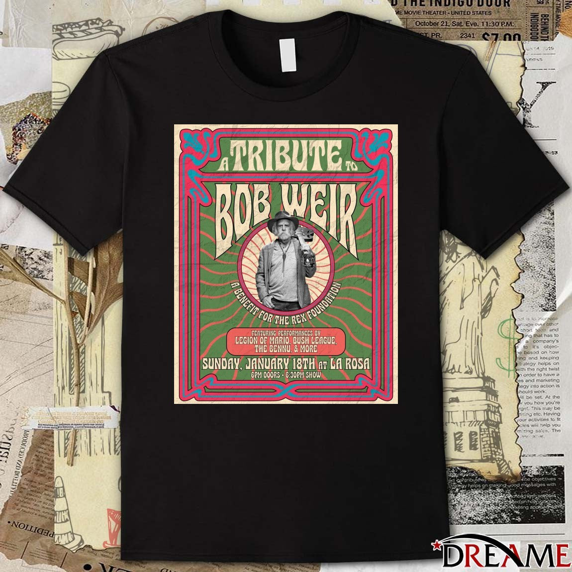 A Tribute to Bob Weir a benefit for the Rex Foundation January 18th 2026 At La Rosa Poster t-shirt