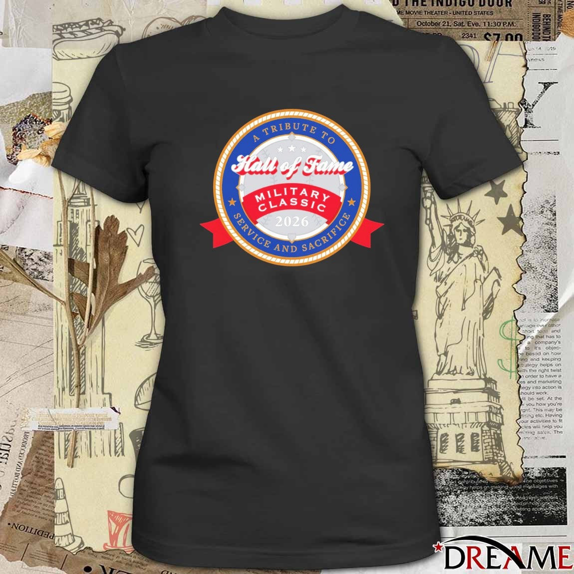 A Tribute to Service and Sacrifice Hall of Fame Military Classic 2026 Logo t-shirt