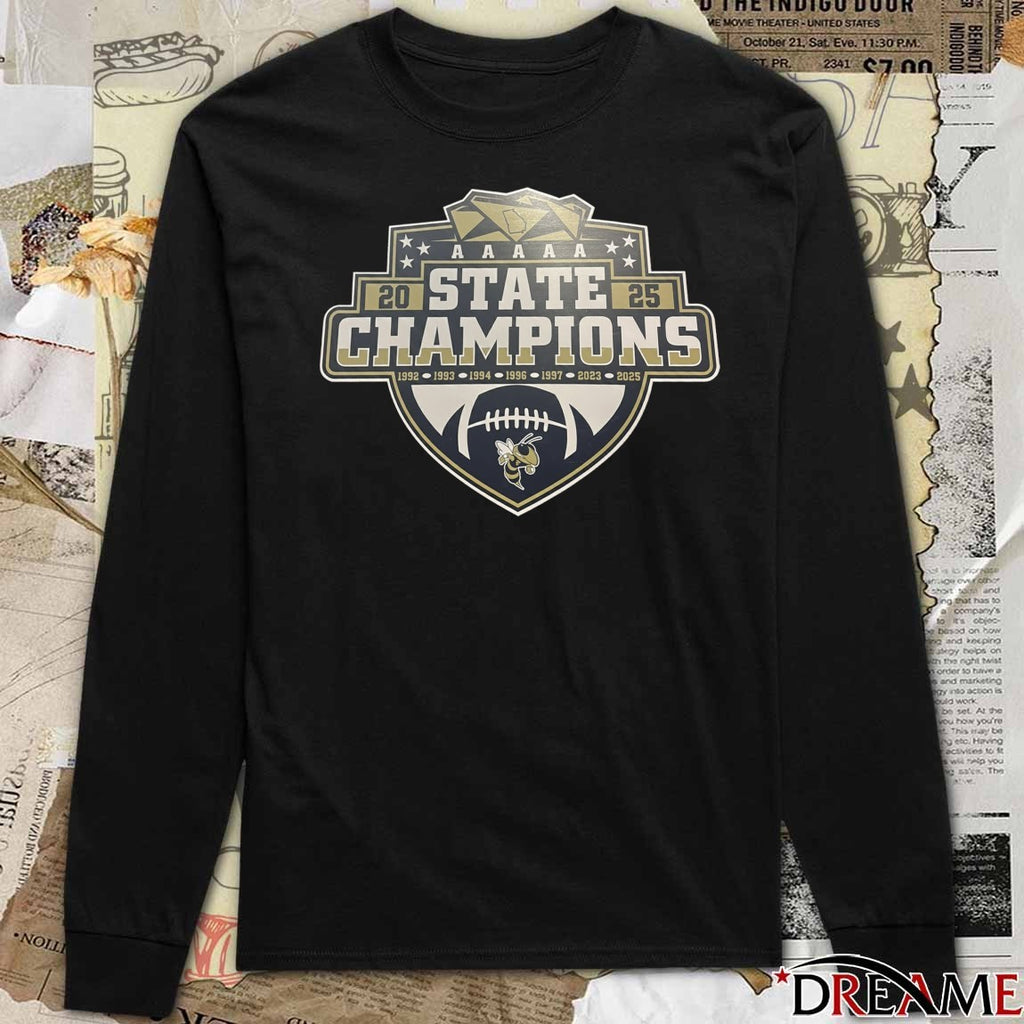 AAAAA 2025 State Champions Georgia Tech Yellow Jackets Logo t-shirt