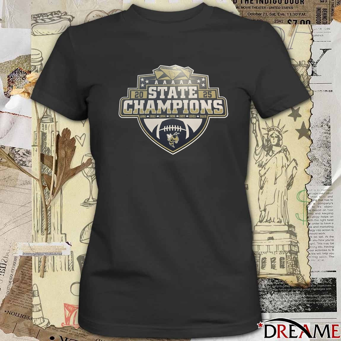 AAAAA 2025 State Champions Georgia Tech Yellow Jackets Logo t-shirt