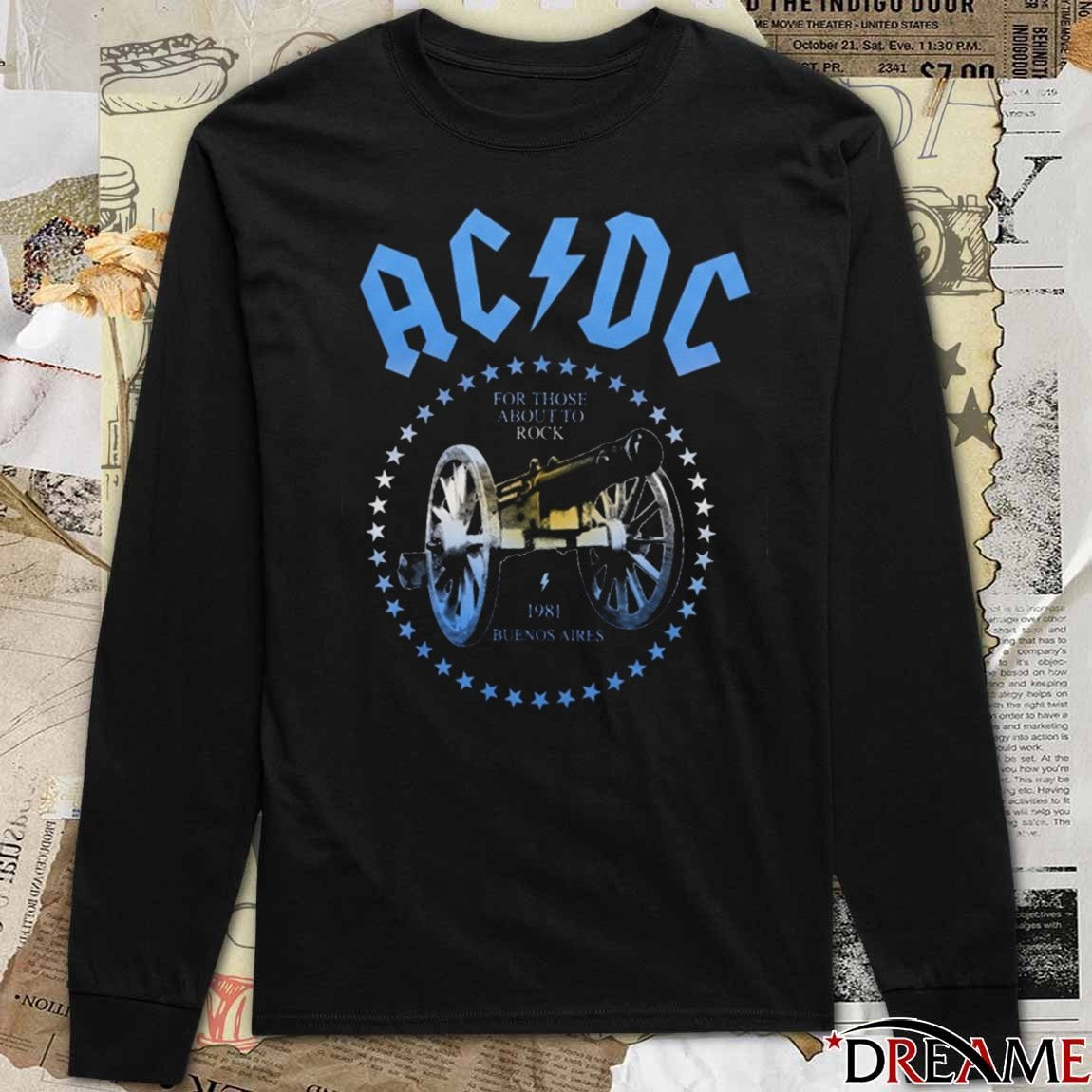 AC DC For Those About To Rock We Salute You 1981 Buenos Aires Tour Album Classic Rock Band t-shirt