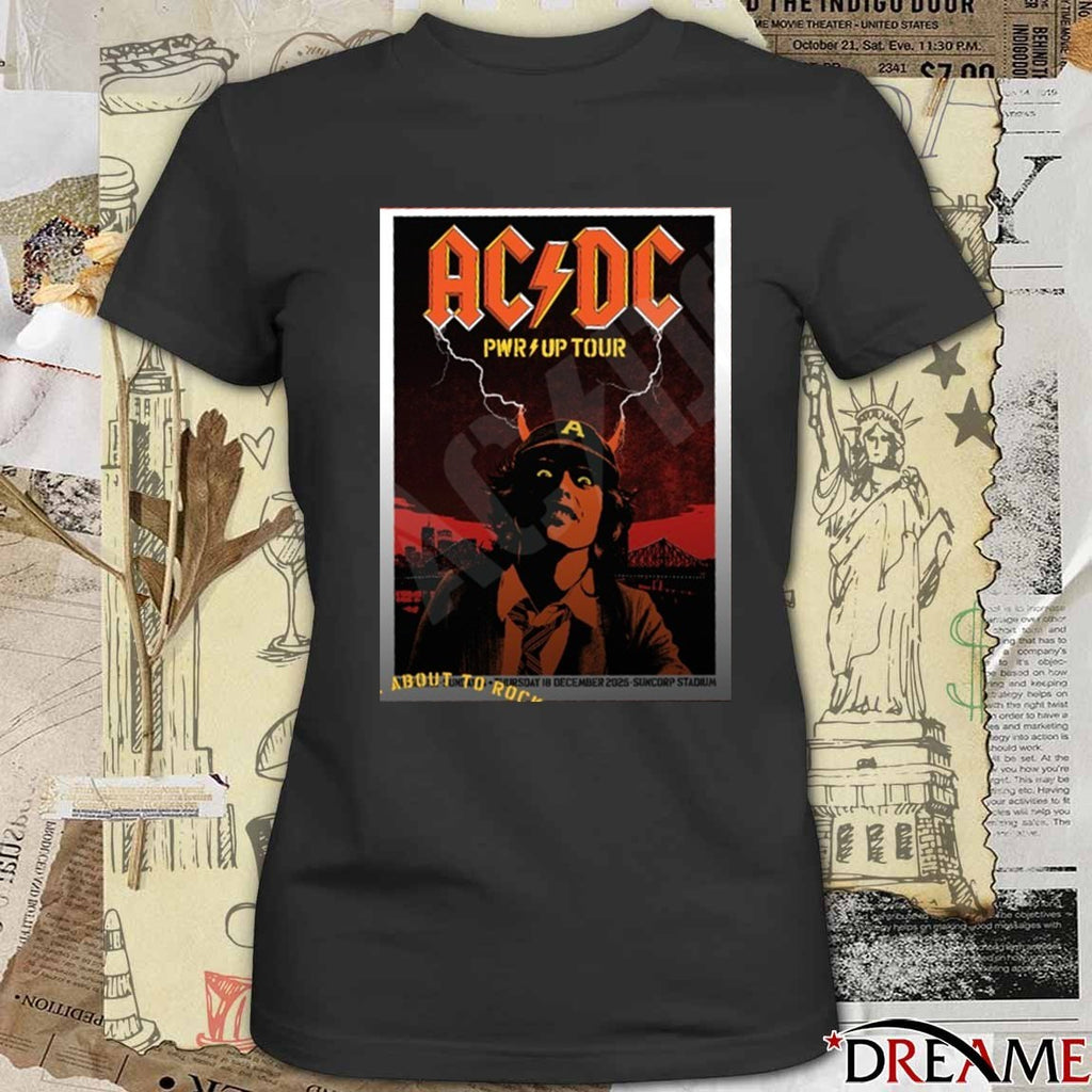 ACDC Pwr Up Tour December 14, 2025 Suncorp Stadium, Brisbane Poster t-shirt