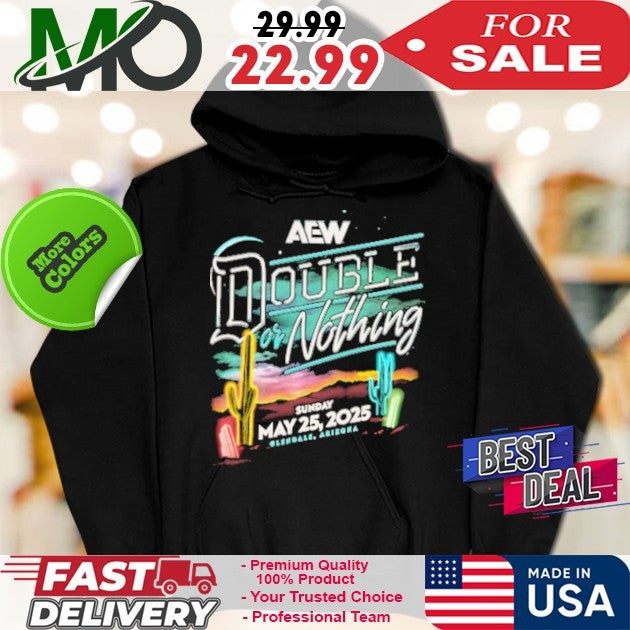 AEW Double or Nothing 2025 Official Comfort Colors Heavyweight Pro Wrestling Event Shirt