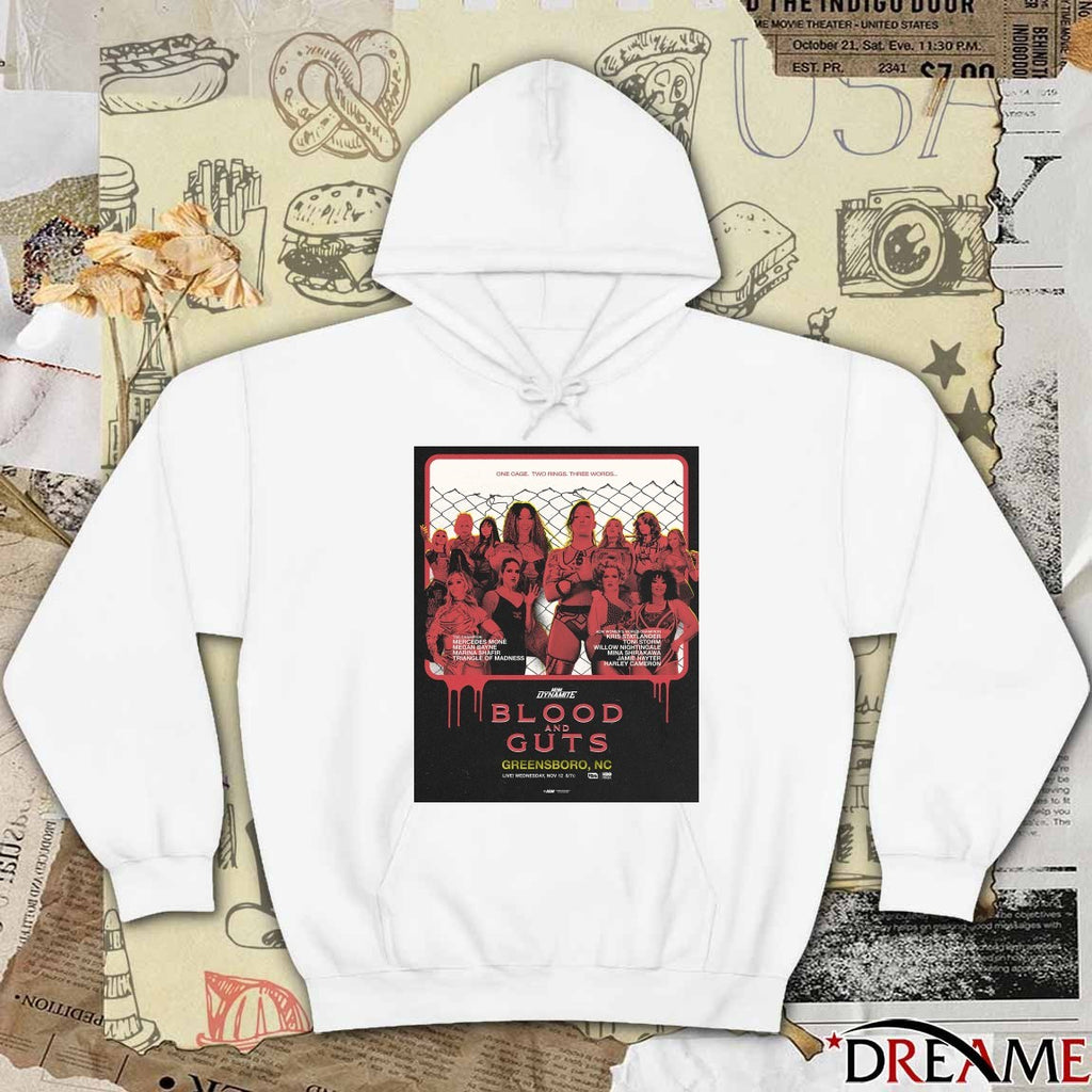 AEW Dynamite Blood and Guts Greensboro, NC November 12 2025 Poster t-shirt