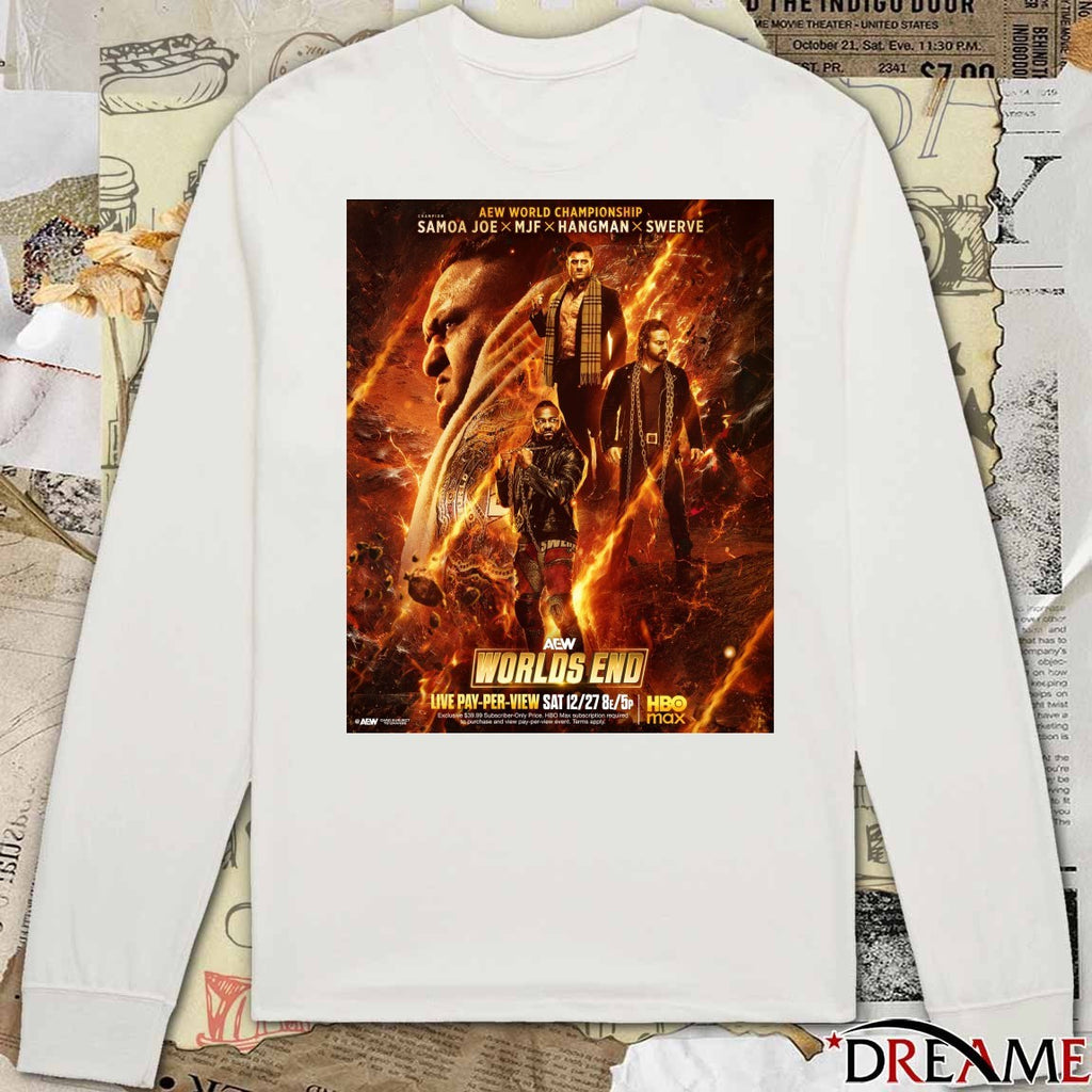 AEW World Championship Samoa Joe MJF Hangman Swerve AEW World End December 27 2025 Poster t-shirt
