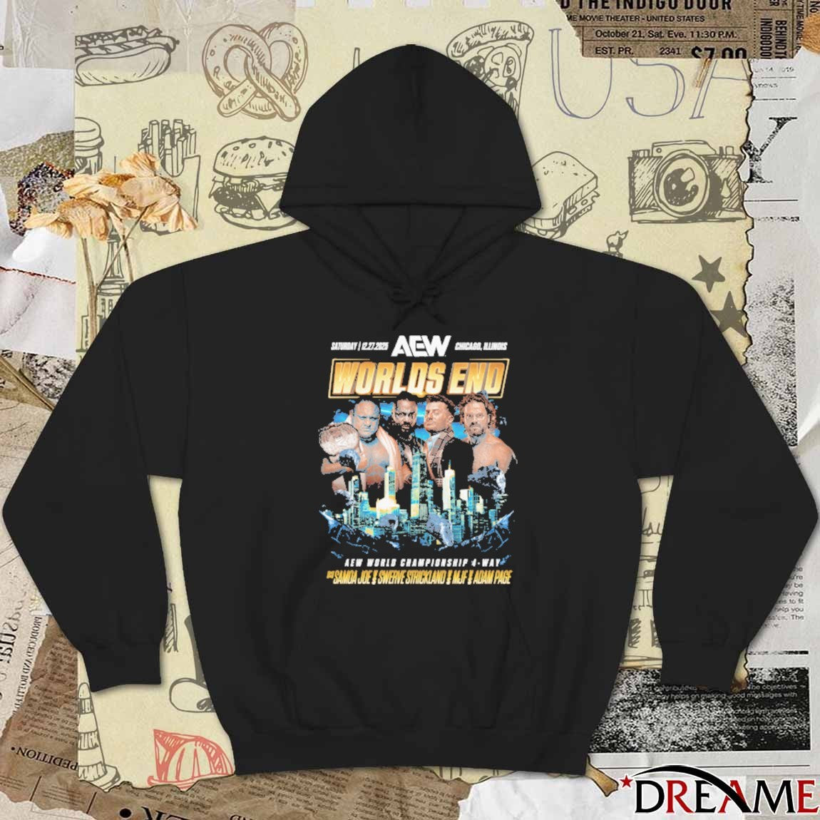 AEW Worlds End 2025 Matchup Samoa Joe vs Hangman Adam Page vs Swerve Strickland vs MJF t-shirt