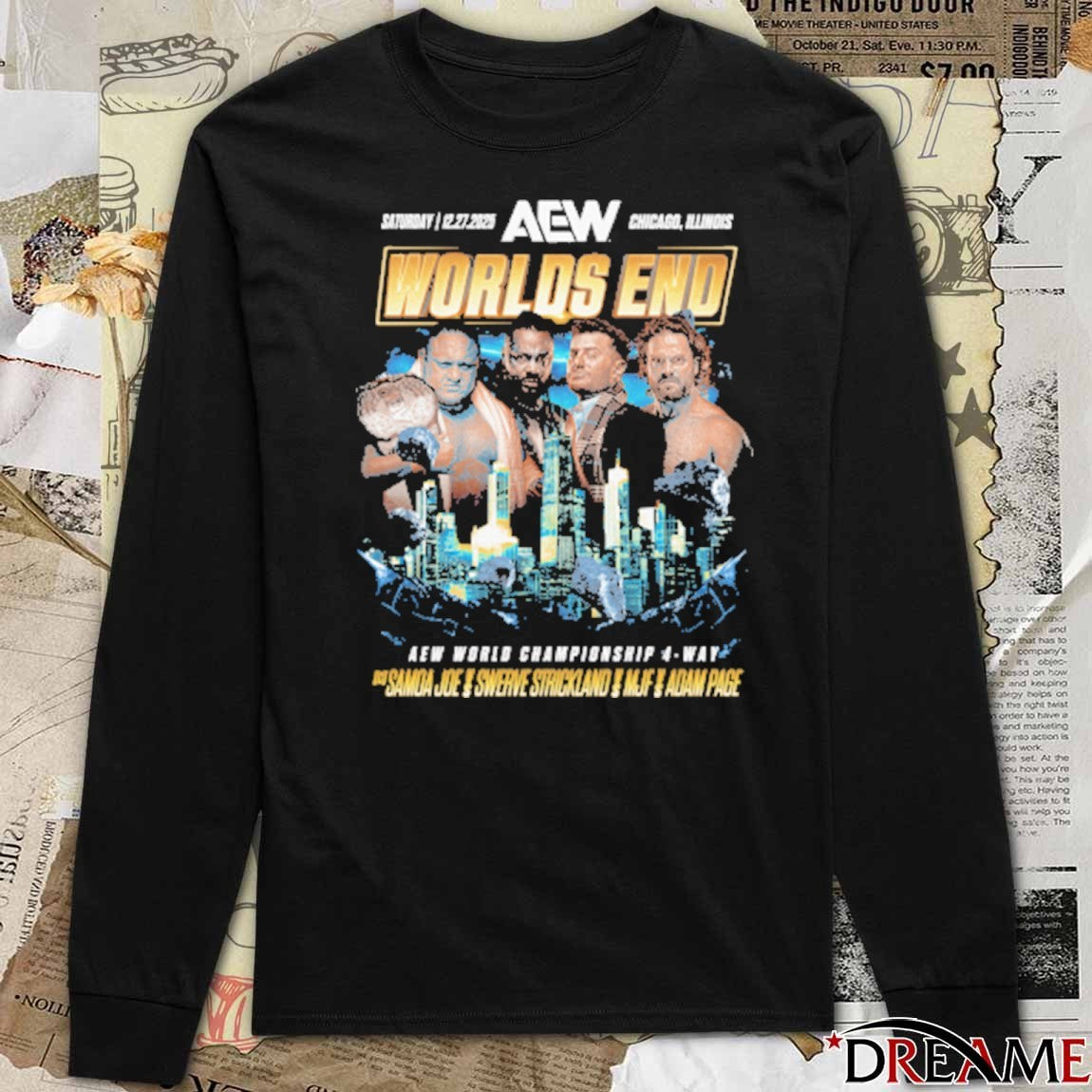 AEW Worlds End 2025 Matchup Samoa Joe vs Hangman Adam Page vs Swerve Strickland vs MJF t-shirt