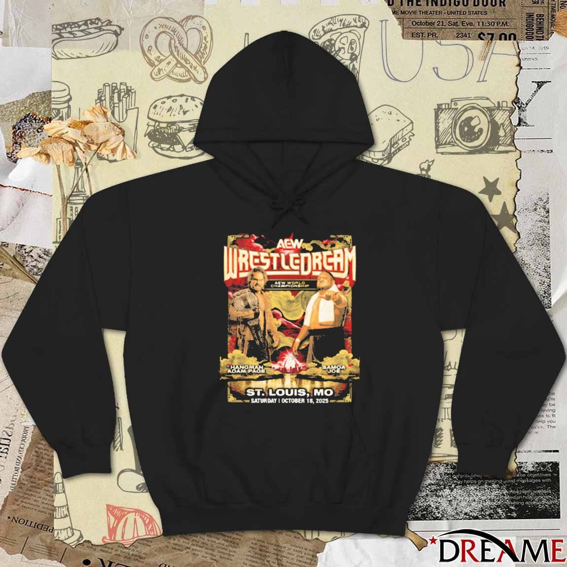 AEW WrestleDream 2025 Matchup Hangman Adam Page vs Samoa Joe St Louis MO Fanart t-shirt