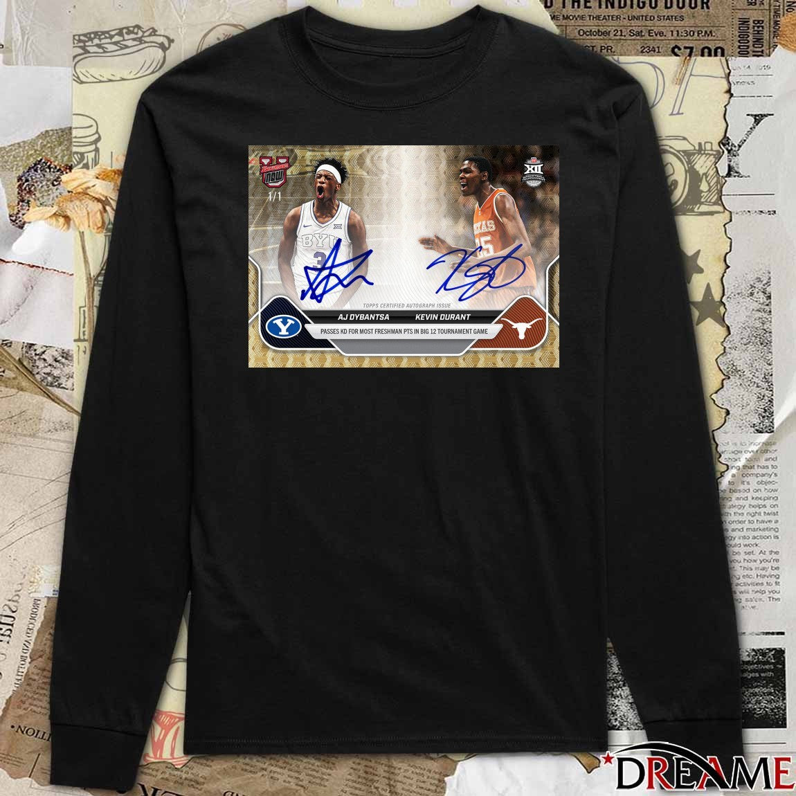 AJ Dybantsa & Kevin Durant Passes KD For Most Freshman Pts In Big 12 Tournament Game Signatures Poster t-shirt