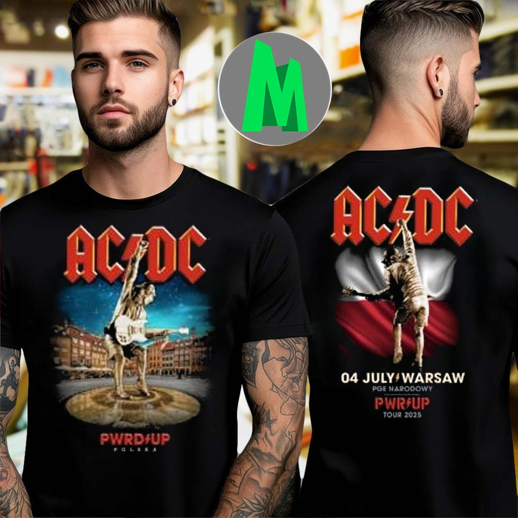 Acdc Merch Warsaw Pwr Up Tour Shirt