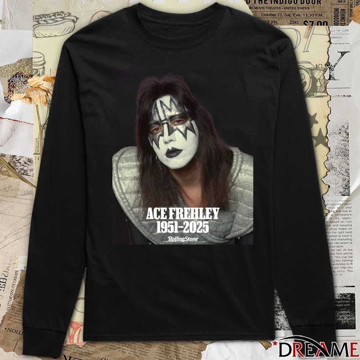 Ace Frehley RIP 1951 – 2025 Rolling Stone Fanart t-shirt