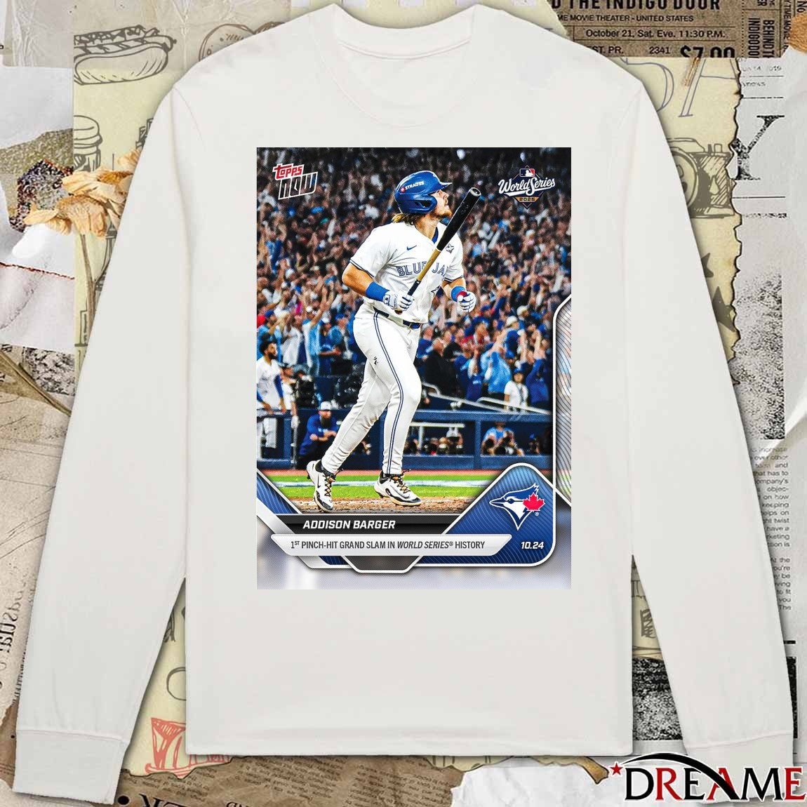 Addison Barger Toronto Blue Jays 2025 MLB Topps 1st Pinch-Hit Grand Slam In World Series History t-shirt