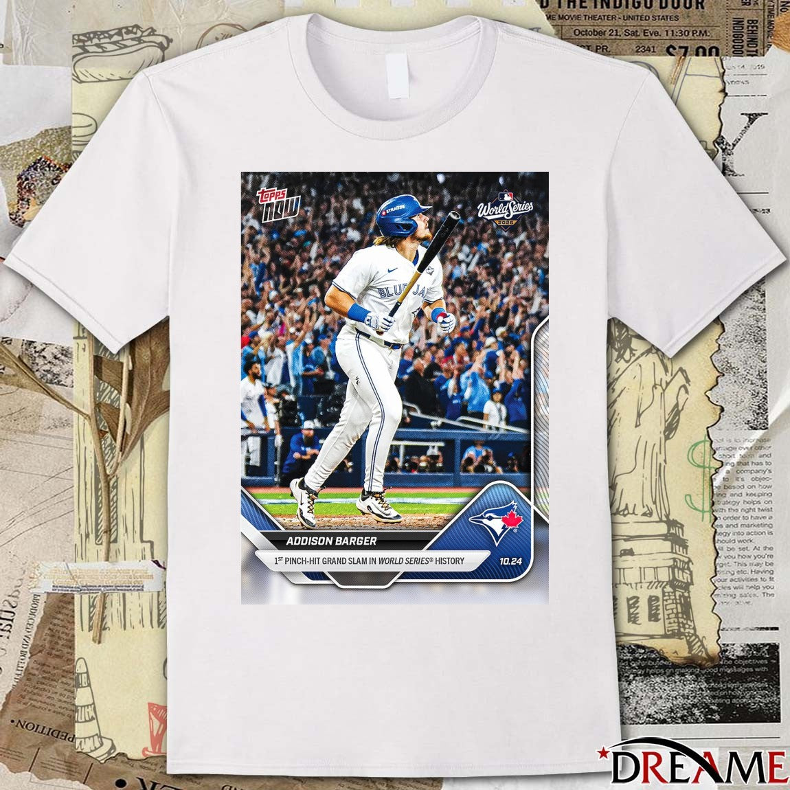 Addison Barger Toronto Blue Jays 2025 MLB Topps 1st Pinch-Hit Grand Slam In World Series History t-shirt